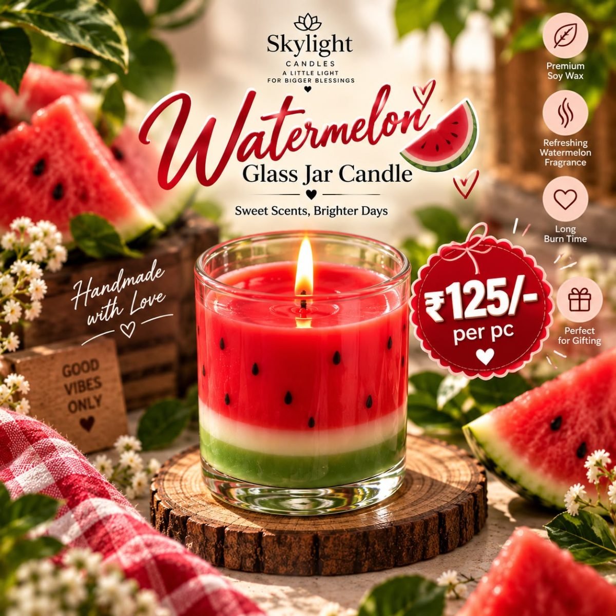 Watermelon Jar Candle